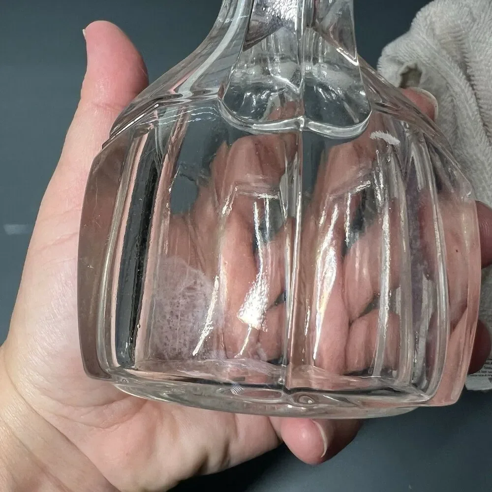 Vintage Clear Cut Glass Cruet Decanter with Stopper - AS IS